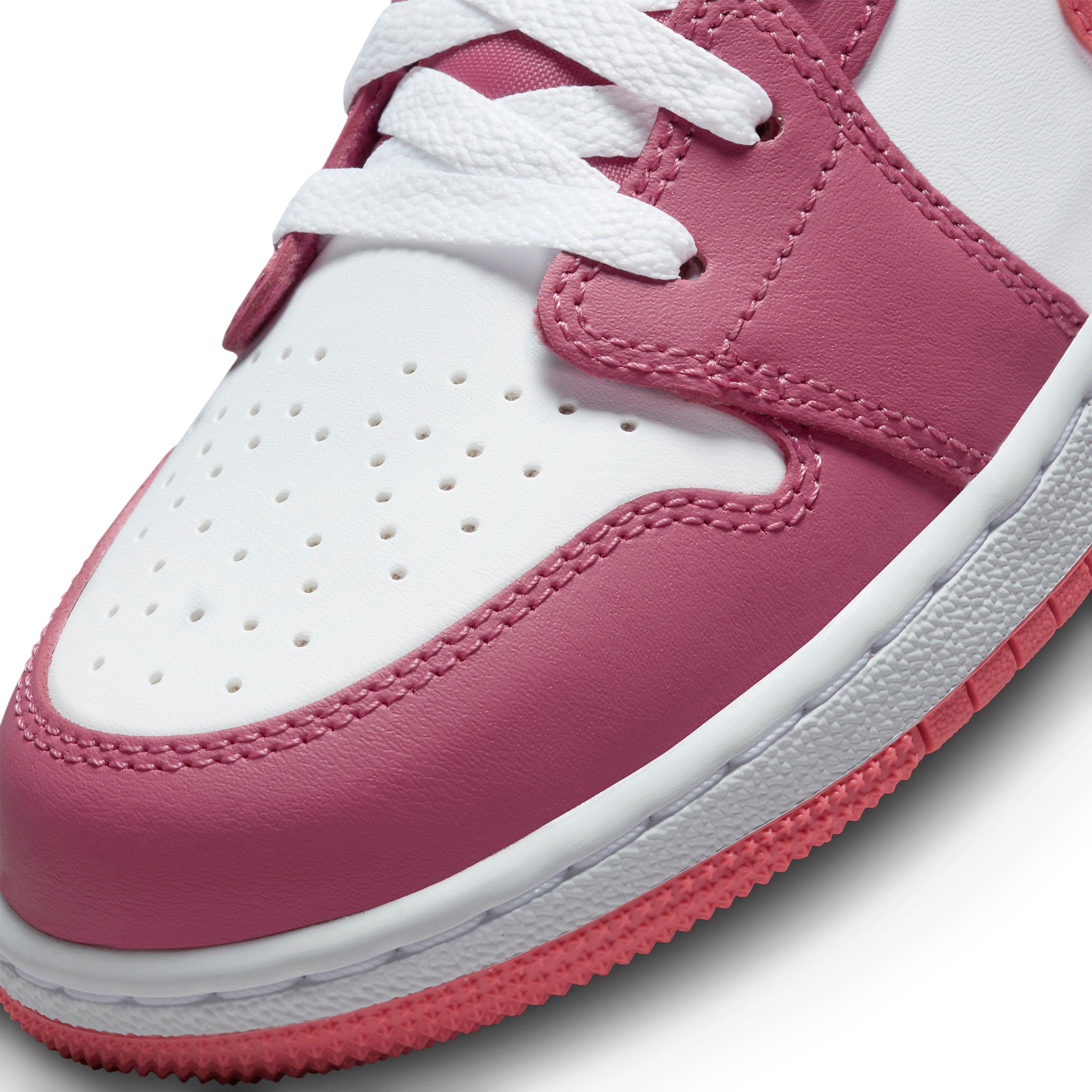 Toe box view of Air Jordan 1 Low Desert Berry (GS) 553560-616